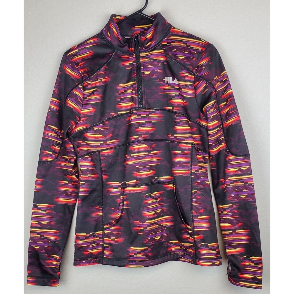 Fila Sport Women's Medium 1/4 Zip Athletic Jacket Kangaroo Pocket Active